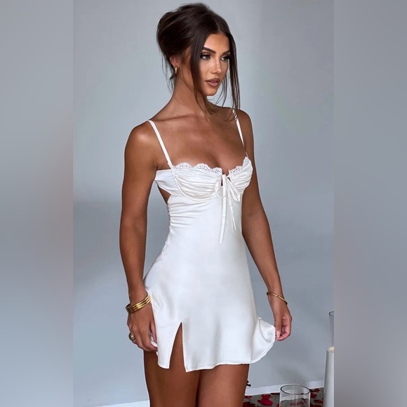 Babyboo Sherise Mini Slip Dress Ivory White Sweetheart Neck Sundress BRAND NEW - Picture 11 of 13